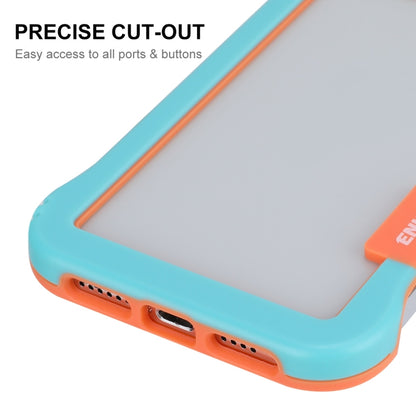 For iPhone 12 / 12 Pro ENKAY Frameless Hollow Shockproof PC Case(Blue) by ENKAY