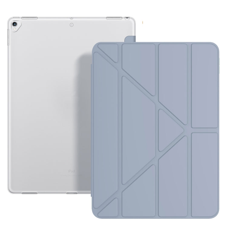 Multi-folding TPU Back Flip Leather Smart Tablet Case for iPad Pro 12.9 inch 2015 / 2017 (Lavender Grey) by bashfashion