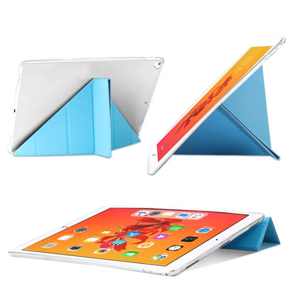 Multi-folding TPU Back Flip Leather Smart Tablet Case for iPad Pro 12.9 inch 2015 / 2017 (Lavender Grey) by bashfashion
