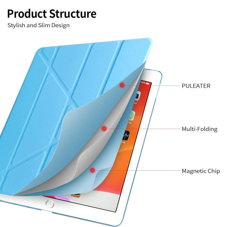 Multi-folding TPU Back Flip Leather Smart Tablet Case for iPad Pro 12.9 inch 2015 / 2017 (Lavender Grey) by bashfashion