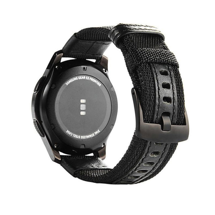 For Samsung Galaxy Watch4 44mm Wear-Resistant Canvas Watch Band(Black) by bashfashion