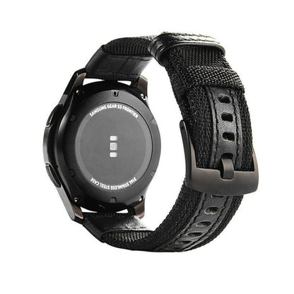 For Samsung Galaxy Watch4 44mm Wear-Resistant Canvas Watch Band(Black) by bashfashion