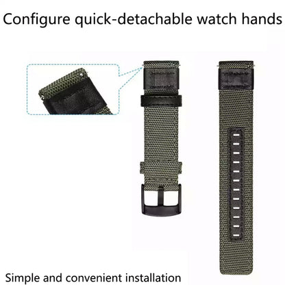For Samsung Galaxy Watch4 44mm Wear-Resistant Canvas Watch Band(Black) by bashfashion