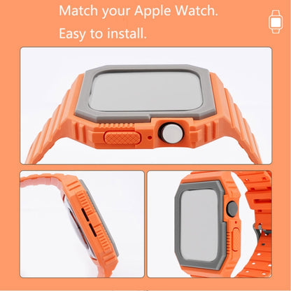 Silicone Strap with Case For Apple Watch Series 9&8&7 41mm / SE 3&SE 2&6&SE&5&4 40mm / 3&2&1 38mm(Blue+Red) by bashfashion