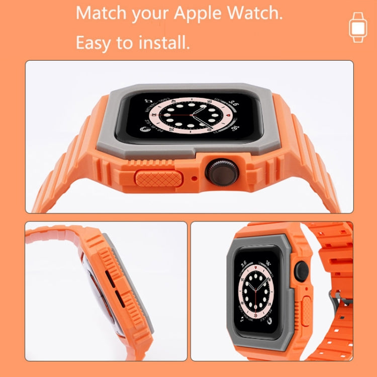 Silicone Strap with Case For Apple Watch Series 9&8&7 41mm / SE 3&SE 2&6&SE&5&4 40mm / 3&2&1 38mm(Amy Green) by bashfashion