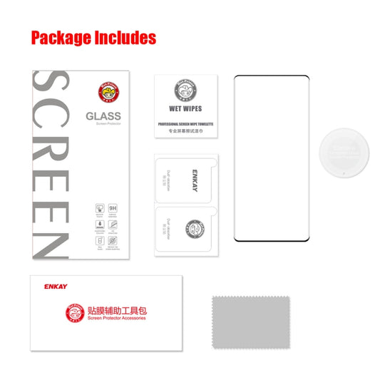For Honor X9A / Magic5 Lite ENKAY 3D Hot Bending Edge Glue Tempered Glass Full Film with Lens Film by ENKAY