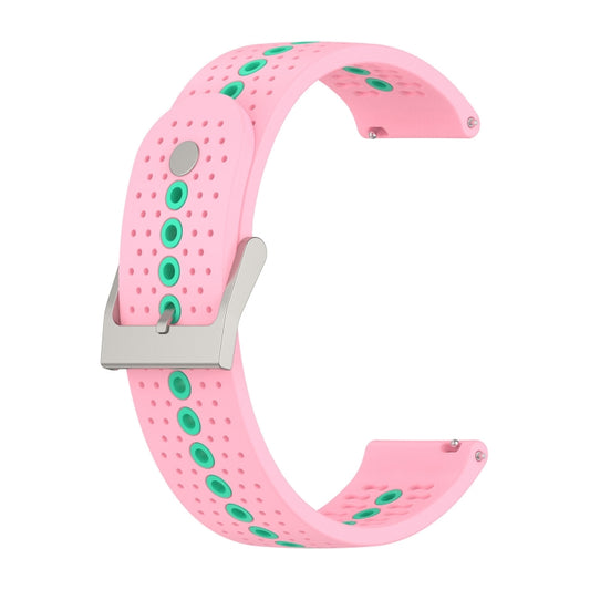 For Samsung Galaxy Watch Active 2 44mm Two-Color Silicone Breathable Watch Band(Pink+Water Duck) by bashfashion