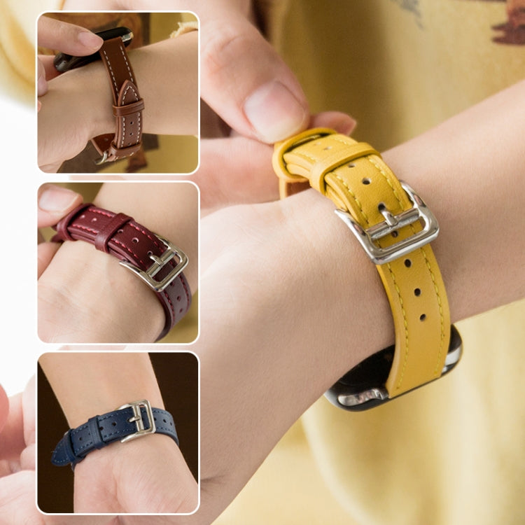 Microfiber Leather Pin Buckle Watch Band For Apple Watch Series 9&8&7 41mm / SE 3&SE 2&6&SE&5&4 40mm / 3&2&1 38mm(Brown) by bashfashion