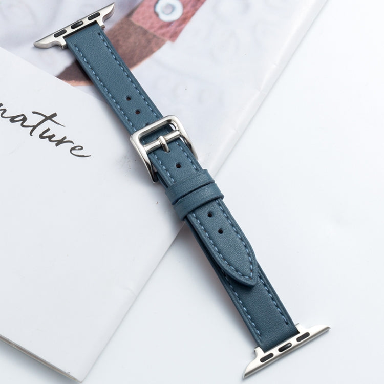 Microfiber Leather Pin Buckle Watch Band For Apple Watch Ultra 49mm&Watch Ultra 2 49mm / Series 9&8&7 45mm / SE 3&SE 2&6&SE&5&4 44mm / 3&2&1 42mm(Light Blue) by bashfashion