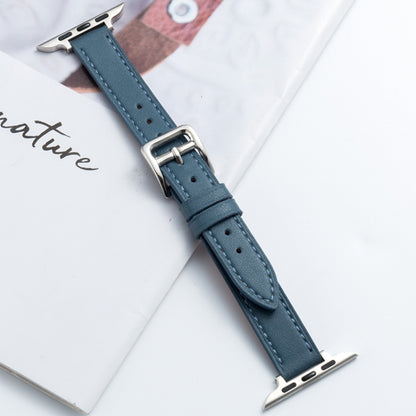 Microfiber Leather Pin Buckle Watch Band For Apple Watch Ultra 49mm&Watch Ultra 2 49mm / Series 9&8&7 45mm / SE 3&SE 2&6&SE&5&4 44mm / 3&2&1 42mm(Light Blue) by bashfashion