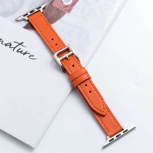 Microfiber Leather Pin Buckle Watch Band For Apple Watch Ultra 49mm&Watch Ultra 2 49mm / Series 9&8&7 45mm / SE 3&SE 2&6&SE&5&4 44mm / 3&2&1 42mm(Orange) by bashfashion