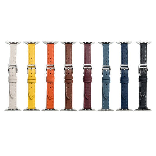 Microfiber Leather Pin Buckle Watch Band For Apple Watch Ultra 49mm&Watch Ultra 2 49mm / Series 9&8&7 45mm / SE 3&SE 2&6&SE&5&4 44mm / 3&2&1 42mm(Orange) by bashfashion