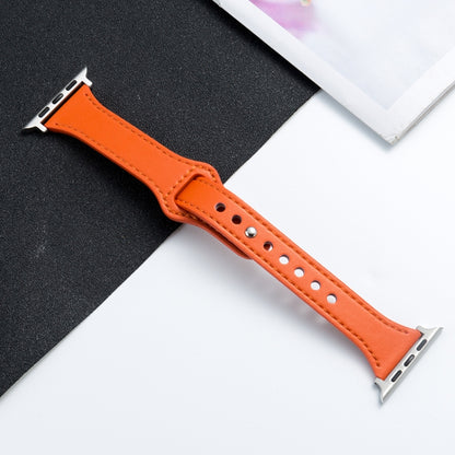 Microfiber Leather Watch Band For Apple Watch Series 7 41mm / 6&SE&5&4 40mm / 3&2&1 38mm(Orange) by bashfashion