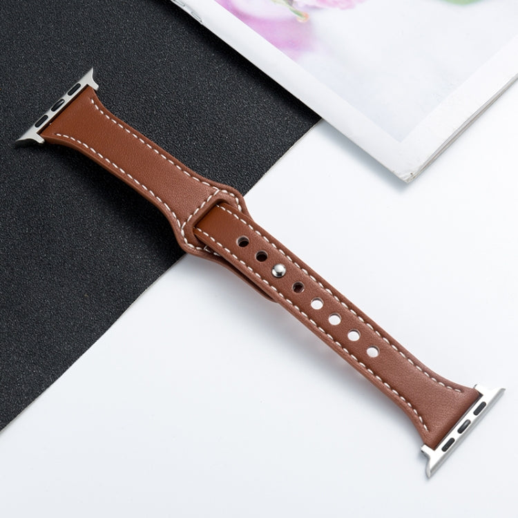 Microfiber Leather Watch Band For Apple Watch Ultra 49mm&Watch Ultra 2 49mm / Series 9&8&7 45mm / SE 3&SE 2&6&SE&5&4 44mm / 3&2&1 42mm(Brown) by bashfashion