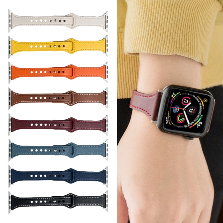 Microfiber Leather Watch Band For Apple Watch Ultra 49mm&Watch Ultra 2 49mm / Series 9&8&7 45mm / SE 3&SE 2&6&SE&5&4 44mm / 3&2&1 42mm(Yellow) by bashfashion
