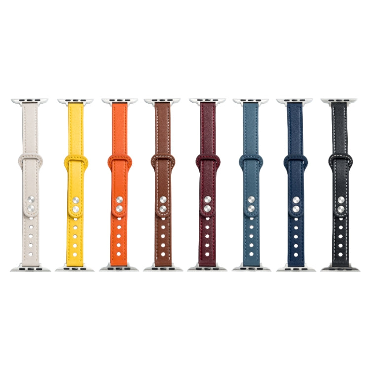 Microfiber Leather Double Buckle Watch Band for Apple Watch Series 9&8&7 41mm / SE 3&SE 2&6&SE&5&4 40mm / 3&2&1 38mm (Dark Blue) by bashfashion