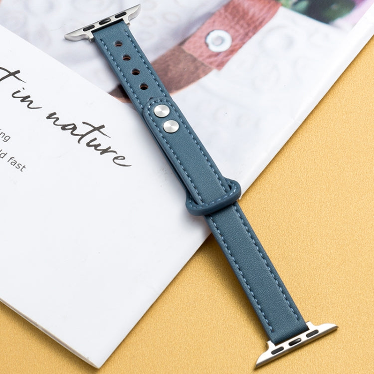 Microfiber Leather Double Buckle Watch Band for Apple Watch Ultra 49mm&Watch Ultra 2 49mm / Series 9&8&7 45mm / SE 3&SE 2&6&SE&5&4 44mm / 3&2&1 42mm (Light Blue) by bashfashion