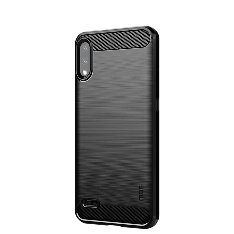 For LG K22 / K22 Plus MOFI Gentleness Brushed Carbon Fiber Soft TPU Case(Black) by MOFI