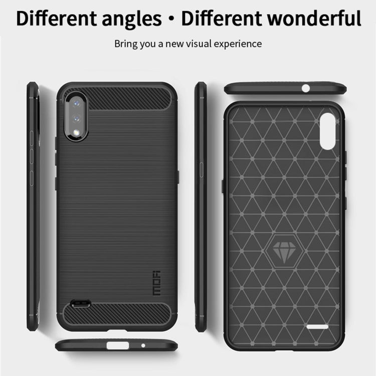 For LG K22 / K22 Plus MOFI Gentleness Brushed Carbon Fiber Soft TPU Case(Black) by MOFI