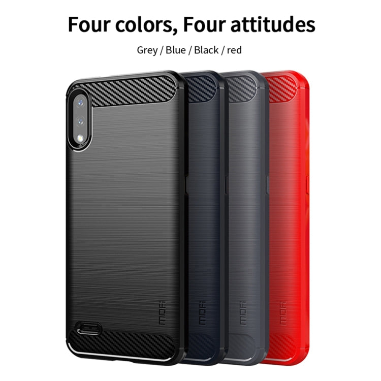 For LG K22 / K22 Plus MOFI Gentleness Brushed Carbon Fiber Soft TPU Case(Black) by MOFI