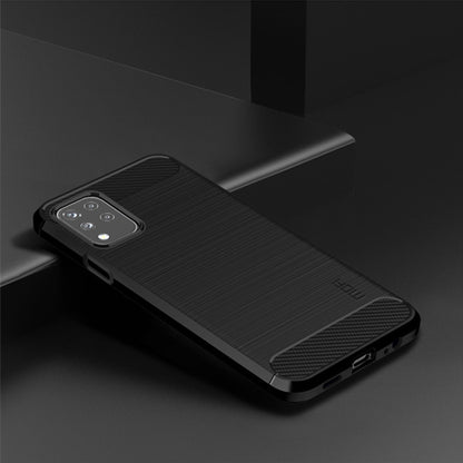 For LG K42 MOFI Gentleness Brushed Carbon Fiber Soft TPU Case(Black) by MOFI