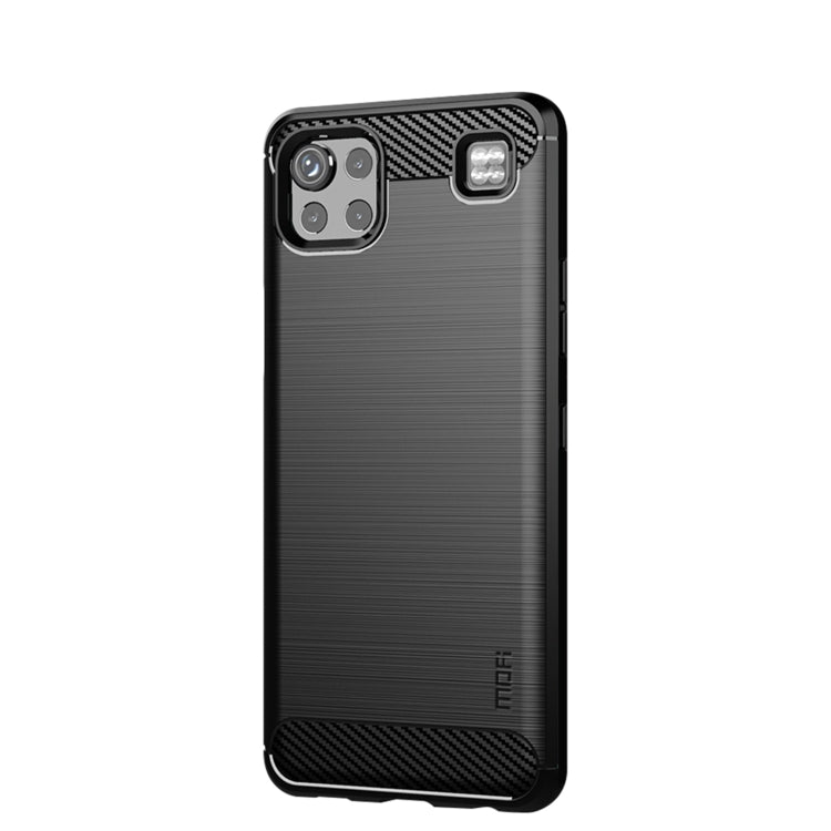 For LG K92 MOFI Gentleness Brushed Carbon Fiber Soft TPU Case(Black) by MOFI