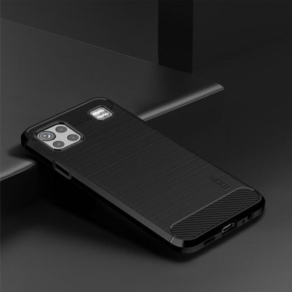 For LG K92 MOFI Gentleness Brushed Carbon Fiber Soft TPU Case(Black) by MOFI