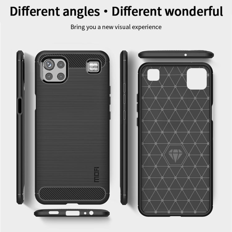 For LG K92 MOFI Gentleness Brushed Carbon Fiber Soft TPU Case(Black) by MOFI