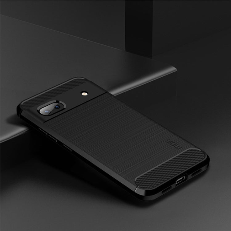 For Google Pixel 6A MOFI Gentleness Brushed Carbon Fiber Soft TPU Case(Black) by MOFI