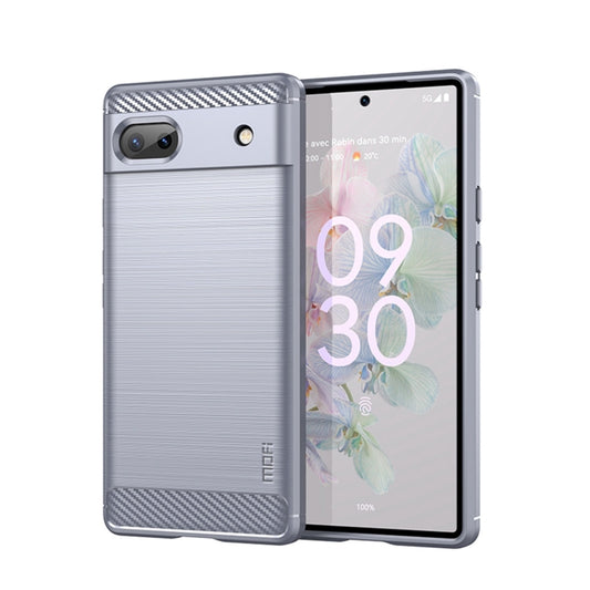 For Google Pixel 6A MOFI Gentleness Brushed Carbon Fiber Soft TPU Case(Gray) by MOFI
