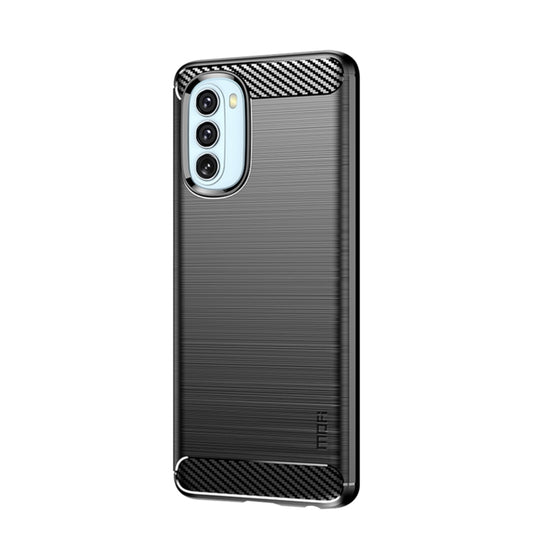 For Motorola Moto G51 5G MOFI Gentleness Brushed Carbon Fiber Soft TPU Case(Black) by MOFI