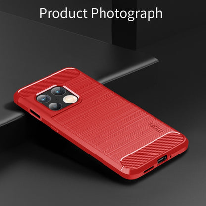 For OnePlus 10 Pro 5G MOFI Gentleness Brushed Carbon Fiber Soft TPU Case(Red) by MOFI