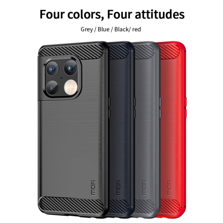 For OnePlus 10 Pro 5G MOFI Gentleness Brushed Carbon Fiber Soft TPU Case(Red) by MOFI