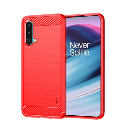 For OnePlus Nord CE 5G MOFI Gentleness Brushed Carbon Fiber Soft TPU Case(Red) by MOFI