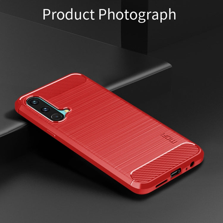 For OnePlus Nord CE 5G MOFI Gentleness Brushed Carbon Fiber Soft TPU Case(Red) by MOFI