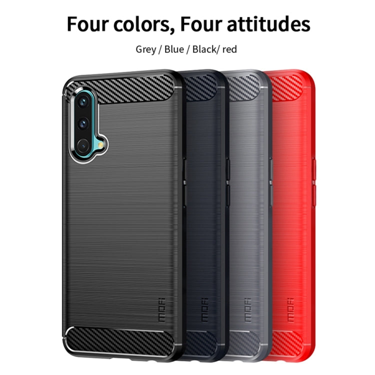 For OnePlus Nord CE 5G MOFI Gentleness Brushed Carbon Fiber Soft TPU Case(Red) by MOFI