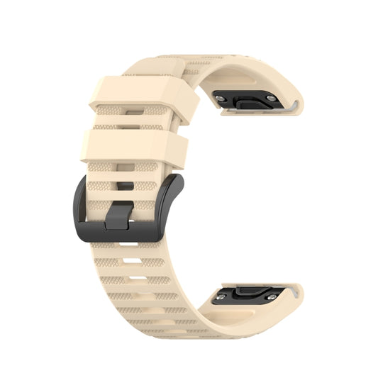 For Garmin Fenix 6X 26mm Silicone Watch Band(Beige) by bashfashion