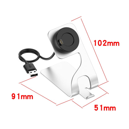 For Garmin Fenix 7S Rotatable Magnetic Metal Charging Base(Silver) by bashfashion