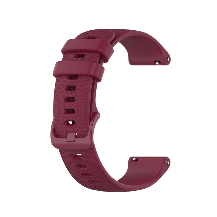 For Samsung Galaxy Watch 42mm 20mm Checkered Silicone Watch Band(Wine red) by bashfashion