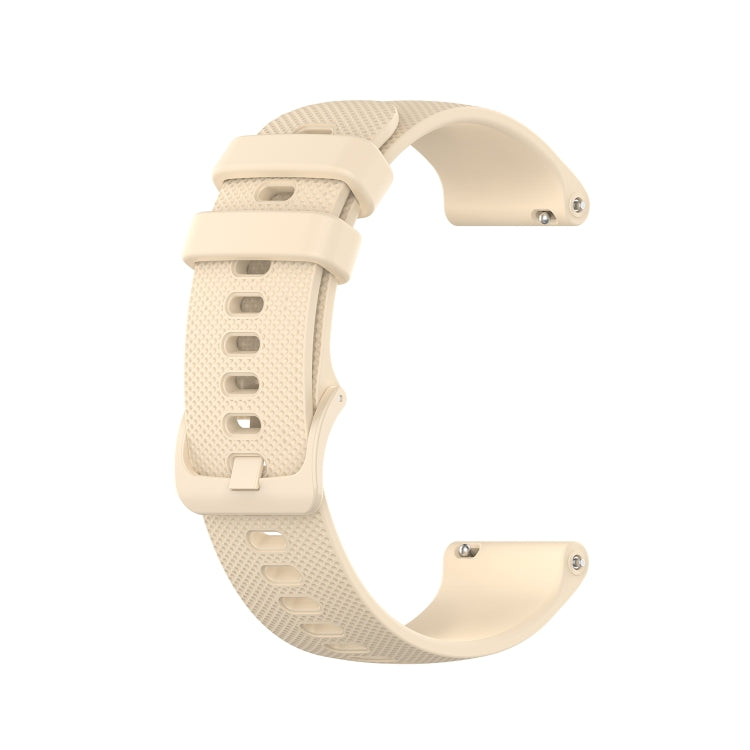 For Xiaomi Haylou RT LS05S 22mm Checkered Silicone Watch Band(Beige) by bashfashion