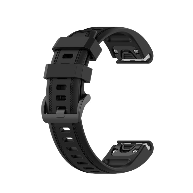 For Garmin Fenix 7S 20mm Solid Color Silicone Quick Release Watch Band(Black) by bashfashion