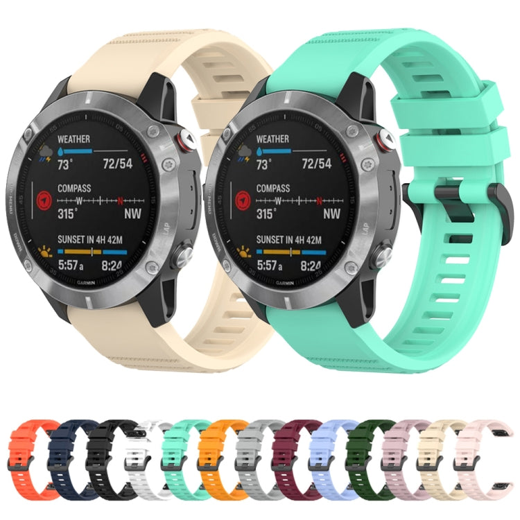 For Garmin Fenix 7S 20mm Solid Color Silicone Quick Release Watch Band(Black) by bashfashion