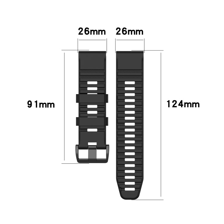 For Garmin Fenix 7X 26mm Solid Color Silicone Quick Release Watch Band(Gray) by bashfashion