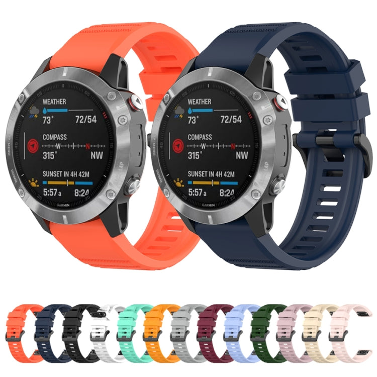 For Garmin Fenix 7X 26mm Solid Color Silicone Quick Release Watch Band(Gray) by bashfashion