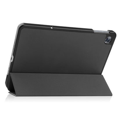 For OPPO Pad Air ENKAY Tri-fold Custer Texture Leather Smart Tablet Case(Dark Blue) by ENKAY