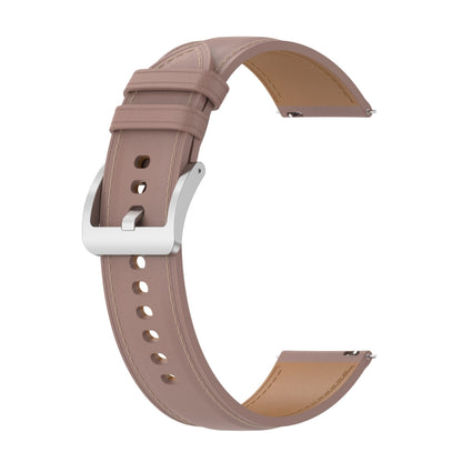 For Samsung Galaxy Watch 3 45mm Calf Texture Sewing Thread Watch Band(Pink) by bashfashion
