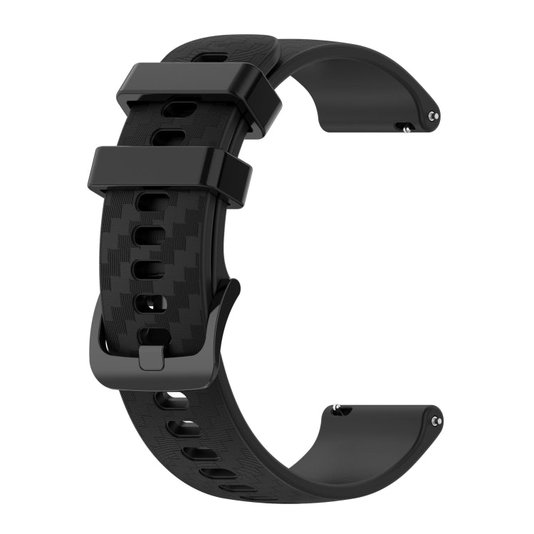For Garmin Forerunner 645 Music 20mm Carbon Fiber Striped Silicone Watch Band(Black) by bashfashion