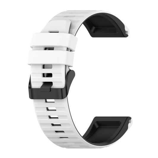 For Garmin Fenix 6 22mm Silicone Mixing Color Watch Band(White+black) by bashfashion