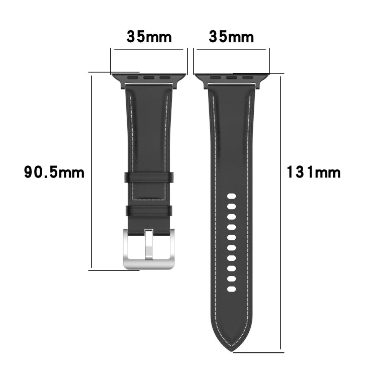 22mm Top Layer Cowhide Sewing Strap For Apple Watch Ultra 49mm&Watch Ultra 2 49mm / Series 9&8&7 45mm / SE 3&SE 2&6&SE&5&4 44mm / 3&2&1 42mm(Dark Brown) by bashfashion