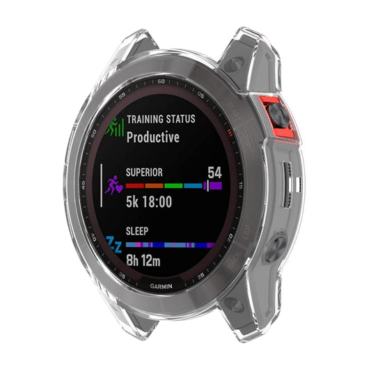 For Garmin Fenix 7 Shockproof TPU Soft Protective Case(Transparent) by bashfashion